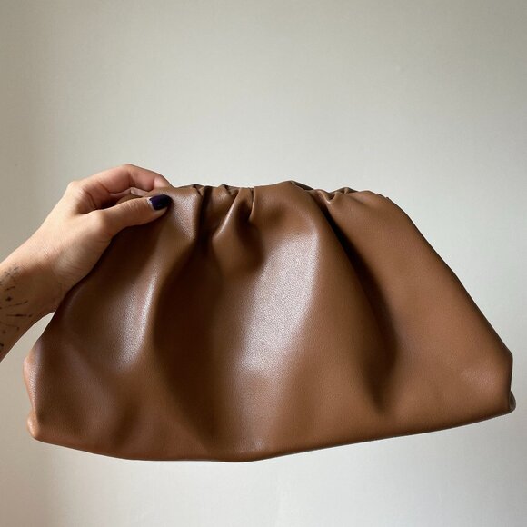 thrifted Handbags - Chic Vegan Leather Pouch Bag — Inspired by Bottega Veneta